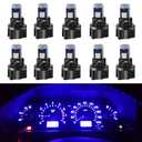 WLJH 10 Pack Blue Canbus T5 Led Bulb 2721 37 74 Wedge Lamp PC74 Twist Sockets Dash Dashboard Lights Instrument Panel Cluster Leds Replacement