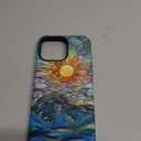 DAIZAG Compatible with iPhone 16 Pro Max Case,Sun Rays Ocean Waves Stained Glass Full Pattern Plastic Soft TPU,Double Protection Corner Case for iPhone 16 Pro Max