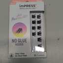 KISS imPRESS Falsies Press On Self Adhesive Eyelashes, 10mm-12mm Glam Volume Press On Lashes, Black, No Glue Needed, Invisible Band, 12 Lash Clusters - Refined (1 pair (Pack of 1))