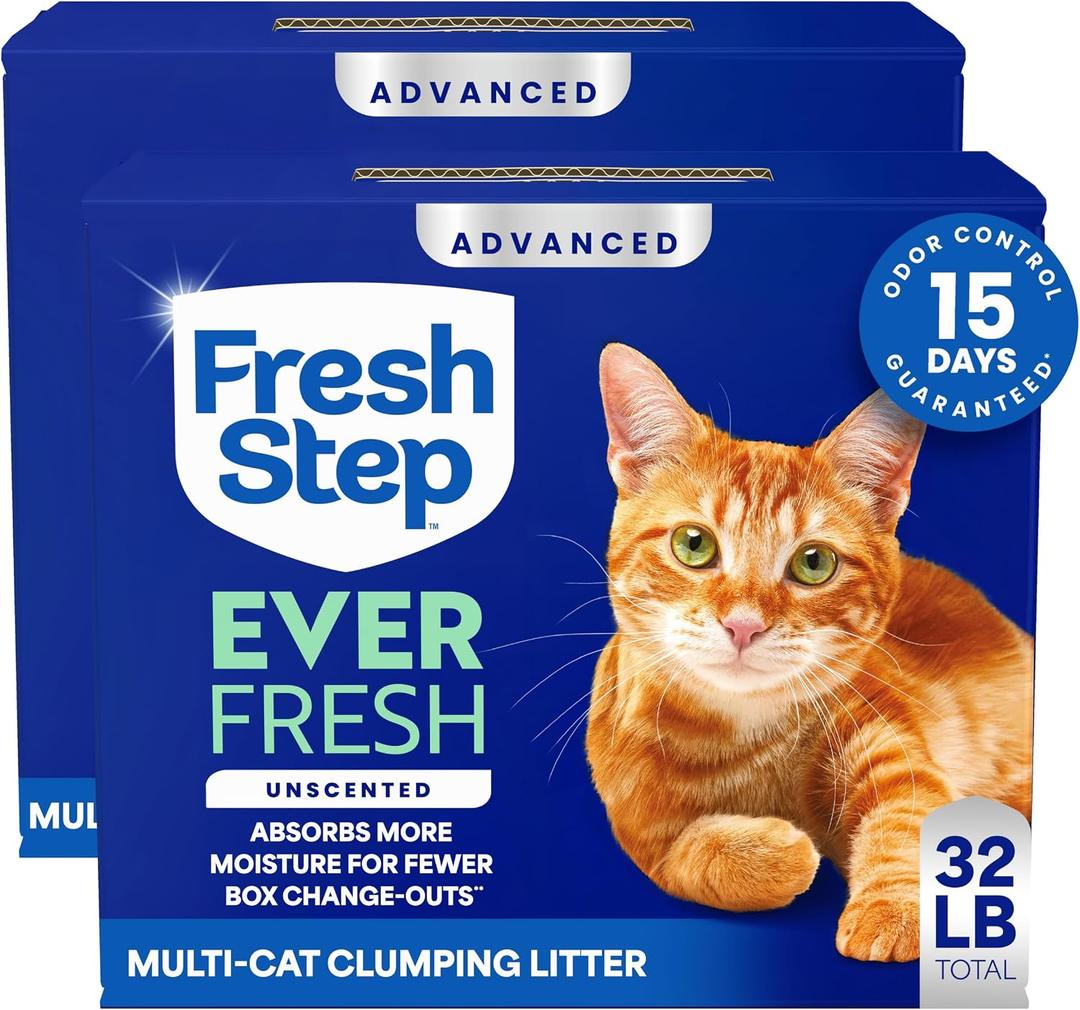 Fresh Step Advanced Ever Fresh Unscented Clumping Cat Litter, 16 lb., 2 Pk