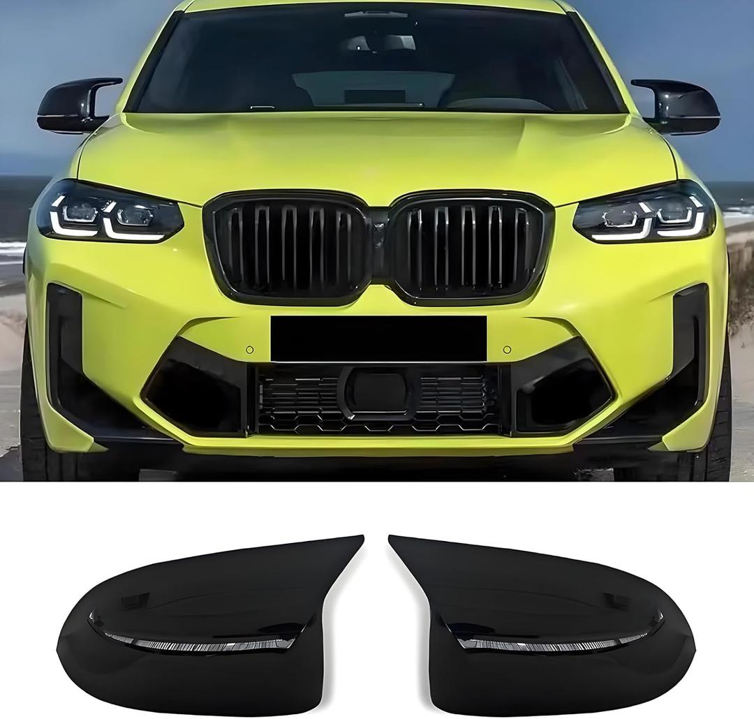 Mirror Caps Gloss Black Compatible with BMW X3 G01 G08 X4 G02 X5 G05 X6 G06 X7 G07 2019-2024 Models Rearview Side (For G01 G02 G05 G06 G07 2019-2024)