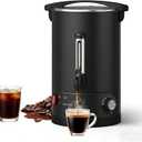 100-Cup Coffee Urn, 14L / 3.8Gal Double Wall Insulation Coffee Dispenser, Stainless Steel Large Hot Beverage Dispenser with Automatic Temperature Control & Faucet Commercial Coffee Urn, Black
