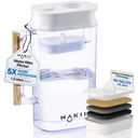 Water Filter Pitcher - Long Lasting 150 Gallons, Supreme Fast Filtration and Purification Technology, Removes Chlorine, Metals for Clean Tasting Drinking Water, WQA Certified,