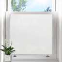 Frosted Window Privacy Film - Brushed Silver Static Cling Glass Film for Bathroom, Day and Night Door Privacy Film Window Cover to Stop Dog Barking, 17.5 x 157.4 Inch, White