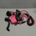 No Pull Dog Harness Adjustable Reflective Oxford Easy Control Medium Large Dog Harness with A Free Heavy Duty 5ft Dog Leash (XL (Neck: 21.5"-33", Chest: 30"-39.5"), Pink Harness+Leash)