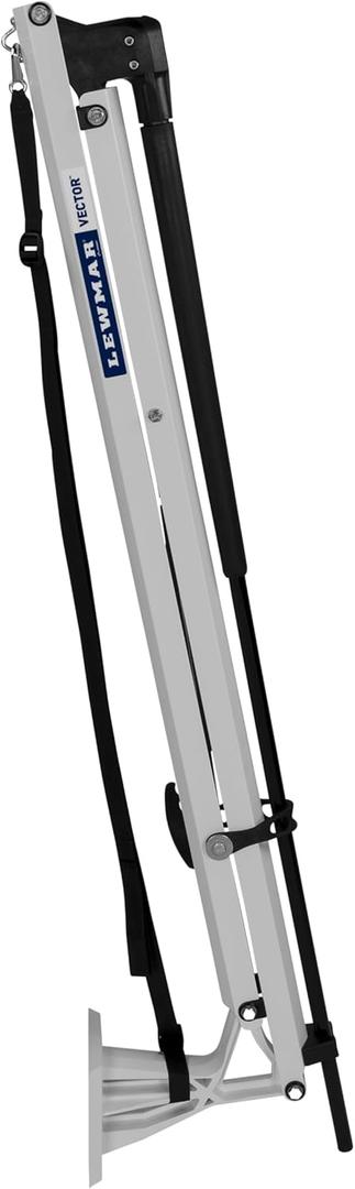 Lewmar Vector Manual Shallow Water Anchor 8 ft., Pull-Rope Deployment, Easy Installation, Gas Spring Secured Fiberglass Spike, Corrosion-Resistant Powder-Coated Aluminum, White - 2024008752