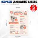 BURVAGY Thermal Laminating Pouches 5 Mil,150 Pack Laminating Sheets, 9 x 11.5 Inches Lamination Sheet Paper for Laminator, Clear, Round Corner Letter Size, Office School Supplies