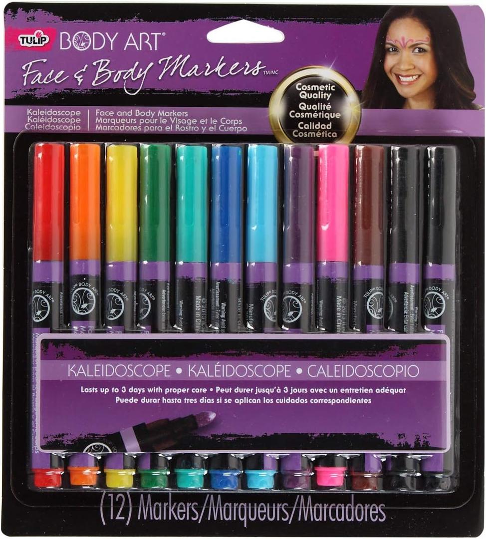 TULIP Body Art 32671 PSP Multi Primary 12Pk Markers, As Detailed