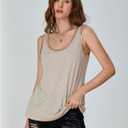 SOLY HUX Tank Top for Women Scoop Neck Sleeveless Contrast Metallic Summer Tops (S)