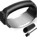 Garlic Press Rocker Set with Garlic Peeler & Cleaning Brush,Stainless Steel Garlic Mincer Crusher,Easy Kitchen Gadget for Effortless Smashing,Kitchen Essentials,Home and Kitchen Utensils Accessories