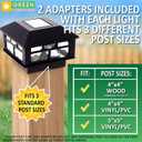 GreenLighting Modern Solar Post Cap Lights Fits 4x4 Wood, 4x4 & 5x5 PCV/Vinyl Outdoor Solar Powered Light, Fence Post, Landscaping, Deck, Garden- Bright LED, Waterproof Black 12 Pack