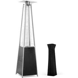 Pamapic Patio Heater, 42,000 BTU Pyramid Flame Outdoor Heater, Quartz Glass Tube Propane Patio Heater (Dark Gray)