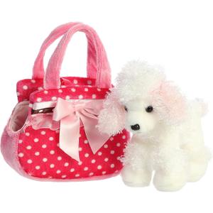 Aurora® Fashionable Fancy Pals™ Fancy Pink Polka Dot™ Stuffed Animal - Plush with Stylish Purse for Dress Up Fun - Perfect for Kids 3+ Years, Costumes, and Birthdays - 7.5 Inches