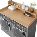 Washer Dryer Countertop with Shelf, 2-Tier Laundry Countertop Over Washer and Dryer, 54" x 27.55" Wooden Table for Folding Clothes for Laundry Room Organization and Storage (Oak)