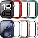 8 Pack Case for Apple Watch Series 11/10 42mm with Tempered Glass Screen Protector, Shockproof Hard PC Bumper, Scratch Resistant Protective Cover Compatible with iWatch S11/S10 42mm Accessories
