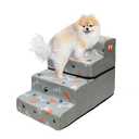 Dog Stairs for Bed 18" H, 4-Step Dog Steps for High Bed, Pet Steps for Small Dogs and Cats, Non-Slip Balanced Pet Ramp Indoor, Grey