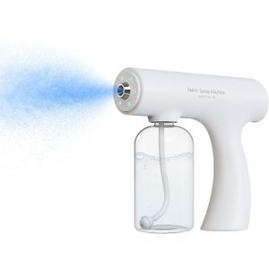 Nano Spray Machine Blue Ray Mist Sprayer Gun Handheld Cordless Rechargeable Atomize (White, N9S)