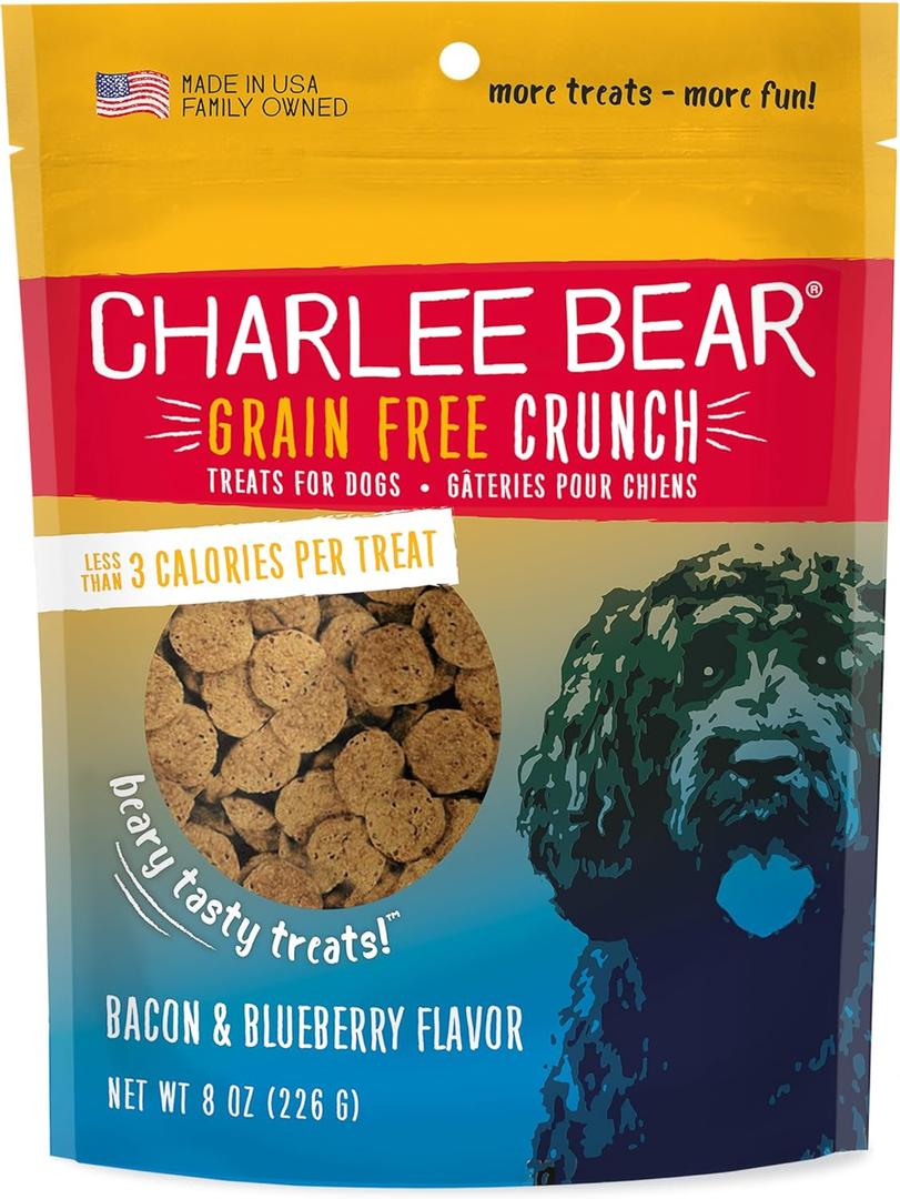 Charlee Bear Grain-Free Bear Crunch Bacon & Blueberry Flavor 8 oz (8 Ounce (Pack of 1))