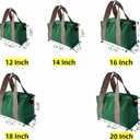 16 Inch Canvas Tool Bag, Small Tool Bag for Men, Large Capacity Wide Mouth Tool Organizer Tote Bag for Storage Hand Tools Wrenches (Green, 16 Inch)