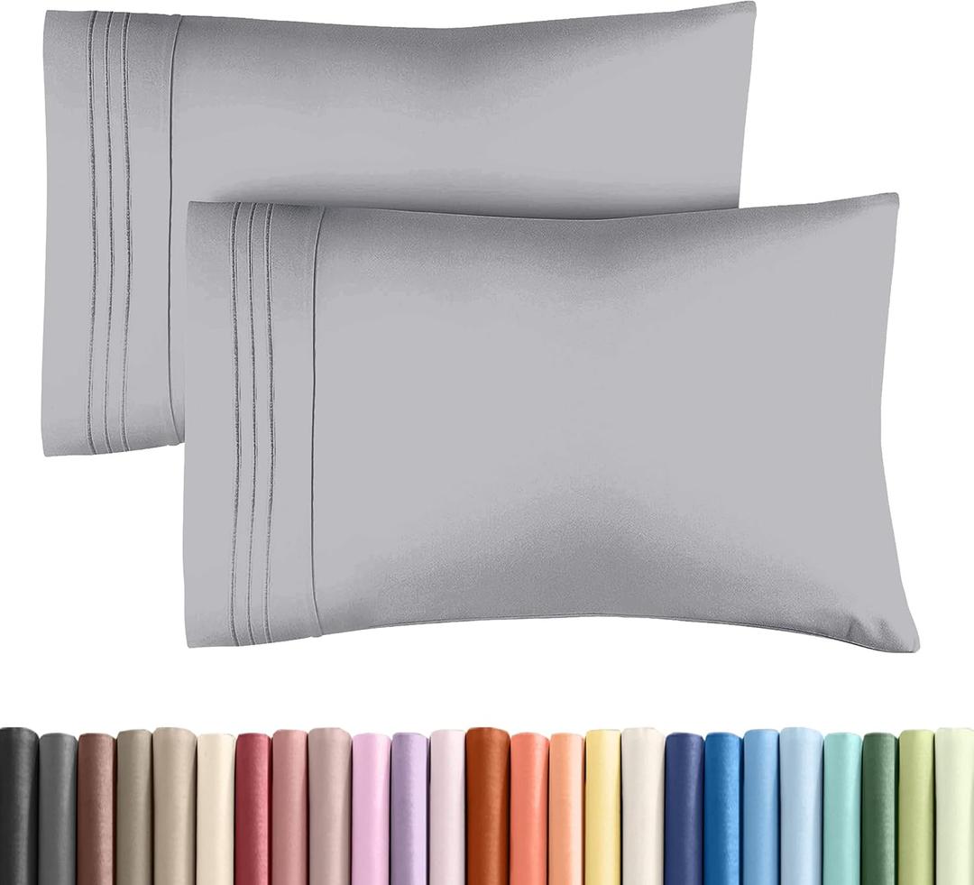 King Pillow Cases Set of 2 - Ultra Soft Hotel Quality Pillowcase Covers - Comfy Cozy Bedding for Women, Men, Kids and Teens - Machine Washable Pillow Protectors - 2 Pieces Set - King Size Steel Blue (05 - Steel Blue)
