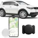 Vehicle GPS Tracker,No Subscription Car Tracker Works with Apple Find My App(iOS Only),Real-Time Monitoring Hidden Tracking Device for Car,Van,Motorbike,Caravan,Motorcycle (Black,1PCS)