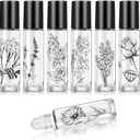 Patelai 8 Pack Essential Oil Roller Bottles 10ML Empty Glass Bottles Refillable Perfume Container with Roller Balls for Essential Oil Perfume Lip Gloss