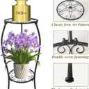Metal Plant Stand 2 Tier Indoor Outdoor, Tall Flower Pot Shelf Rustproof Stable Corner Stand, 25.2 inch Multiple Plant Display Rack for Living Room Patio Balcony Garden, 2 Pack