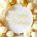 Happy Birthday Sign for Backdrop, Self-Adhesive Gold Birthday Stickers, Happy Birthday Arch Decor Baby Party Decorations Vinyl Stickers for Backdrop Birthday Party Supplies Decor