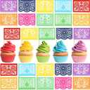 60 Pcs Colorful Mexican Fiesta Cupcake Toppers, Mini Paper Papel Picado Banner Cake Toppers, Mexican Themed Party Decorations Supplies for Cinco de Mayo Dia De Los Muertos Day of the Dead Decor