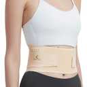 RANDY SUN Ultra Thin Back Brace, Lightweight Breathable for Women & Men, Invisible Waist Support Belt for Lower Back Pain Relief and Posture Correction Light Beige, Size: M