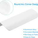 PATIKIL Mount Finger Edge Pull, 10 Pack 200mm/7.87" Aluminum Alloy Concealed Handle Cabinet Edge Pulls with Screws for Home Kitchen Furniture Door Drawer, White