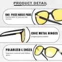 2 x SIPHEW Night Driving Glasses for Women, Trendy Yellow Anti Glare Lens for Nighttime Polarized Night Vision Glasses (A2-black/Yellow)