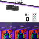 Black Light for Blacklight Tapestry, 16" Rechargeable Blacklight Wall Light with Remote, LED Black Lights for Fluorescent Art, Poster, Decor, Glow in The Dark Party, 5200mAh Battery Powered
