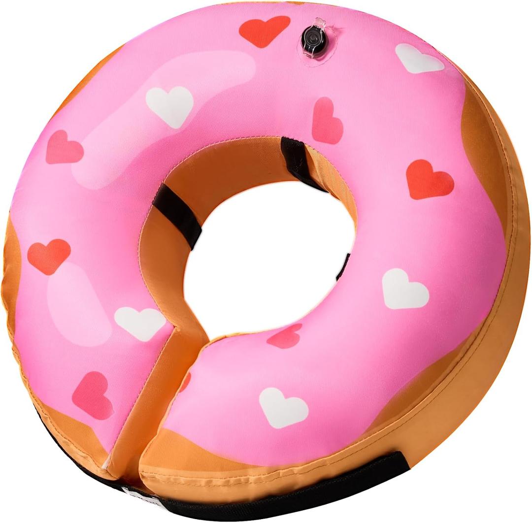 BENCMATE Inflatable Dog Cone Collar Alternative, Soft Dog Cone for Dogs and Cats, Neck Recovery ECollar Donut Collar After Surgery (Medium, Heart Shape)