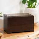Walnut Wood Cremation Urn Box for Human Ashes Up to 300 lbs, Large Classic Rectangular Urn with Simple Decorative Design, TSA-Friendly for Men & Women