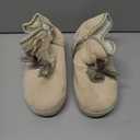 GPOS Womens House Knit Bootie Slippers Fuzzy Plush Lining Winter Ladies Warm Suede Fluff Slippers Lightweight Cozy Thick Memory Foam Comfortable Home Shoes Hard Bottom for Indoor Outdoor Size 5-11 (Beige)