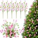 XunYee 6 Pcs Christmas Ball Pick 17 Inch Pink Green Christmas Tree Decoration Pink Green Glitter Decoration for Home Office Family Holiday Party
