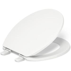 Kohler 20111-0 Brevia Round Toilet Seat, with Grip-Tight Bumpers, Quiet-Close Seat, Quick-Attach Hardware, White