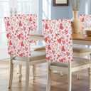 Chair Covers Set of 4 Red Love Chair Slipcover Protector Removable Washable Stretch Chair Covers Pink Heart Chair Back Covers for Dining Chairs Kitchen Dinner Party Holiday Decor