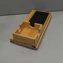 Joy&Grace Sofa Armrest Tray with Large Mug Holder, Bamboo Couch Arm Tray, Anti-Slip Couch Cup Holder Foldable Sofa Arm Table for Eating Drinks Cellphone (Color Natural)