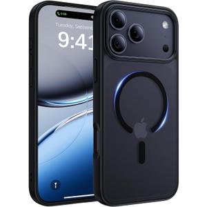 Magnetic for iPhone 17 Pro Max Case, [Anti-Slip] [Military-Grade Drop Protection] [Camera Protection] Skin-Friendly Slim Matte Shockproof Protective Case for iPhone 17 Pro Max, Black