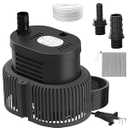 Pool Cover Pump Above Ground - Submersible Sump Pump, Swimming Water Removal Pumps, with Drainage Hose & 25 Feet Extra Long Power Cord, 850 GPH inGround, 3 Adapters Black