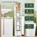 Haotian Corner Toilet Paper Holder Stand, Slim Bathroom Toilet Paper Storage Cabinet Organizer for Small Space, White FRG177-W