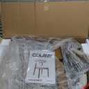 COLAMY Wooden Dining Chairs Set of 2, Modern Fabric Upholstered Kitchen Side Chairs, Farmhouse Dining Room Chair with Foot Pegs, Beige