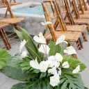 White Anthurium Artificial Flowers 10pcs, 23.6" Fake White Tropical Flowers Artificial Anthurium Real Touch for DIY Wedding Bouquets Centerpieces Bridal Shower Party Home Decor