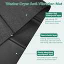 STARTWO Washer Dryer Anti-Vibration Mat Large Foldable Waterproof Non-Slip Shockproof Rubber Mat 63.0"L x 29.5"W for Washing Machine Dryer & Floor Protection