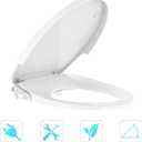Non-Electric Elongated Bidet Toilet Seat with Dual Self-Cleaning Nozzles, Adjustable Spray Pressure and Position, Slow-Close Lid, Easy Installation, Ideal for Personal Hygiene, White