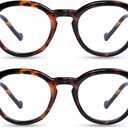 ZESAKER Reading Glasses for Women Men Retro Round Frame Blue Light Blocking Readers Computer Glasses with Spring Hinges(2* Brown Tortoise,2.0)
