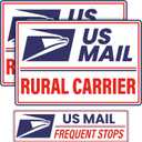 (3 Pack) U.S. Mail Delivery Driver Magnetic Signs U.S. Rural Delivery Carrier Magnets, 2 (12"8") 1 (11"3") For Cars, SUV, Trucks, Reflective (white)