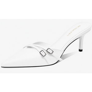 Kitten Heels for Women Pointed Closed Toe Sandals for Women Backless Slip On Low Heel Vintage Sandals Mules Dressy Sexy Dress Shoes Trendy Size: 11